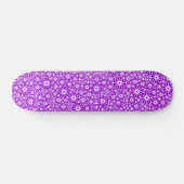 Skateboard Roue étoile Abstraite - violet sur blanc (Horz)