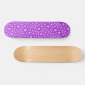 Skateboard Roue étoile Abstraite - violet sur blanc (Horz)