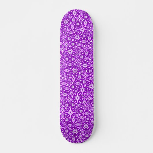Skateboard Roue étoile Abstraite - violet sur blanc (Devant)
