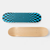 Skateboard Roue Op Art - Ciel bleu et noir (Horz)