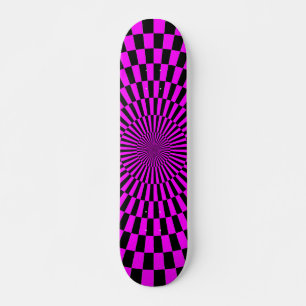 Skateboard Roue Op Art - Magenta et Noir