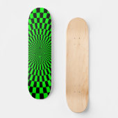 Skateboard Roue Op Art - Vert et Noir (Recto)