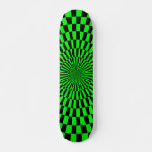 Skateboard Roue Op Art - Vert et Noir (Devant)
