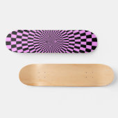 Skateboard Roue Op Art - Violet clair et noir (Horz)