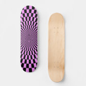 Skateboard Roue Op Art - Violet clair et noir (Recto)