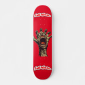 Skateboard Rouge à la main (Devant)