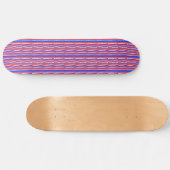 Skateboard Rouge Blanc Bleu Cercles Bleu Bandes Planche (Horz)
