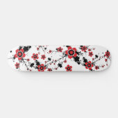 Skateboard Rouge cerise en fleurs Sakura Design (Horz)