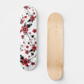 Skateboard Rouge cerise en fleurs Sakura Design (Recto)