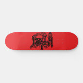 Skateboard Rouge de logo de vieille école sur la plate-forme (Horz)