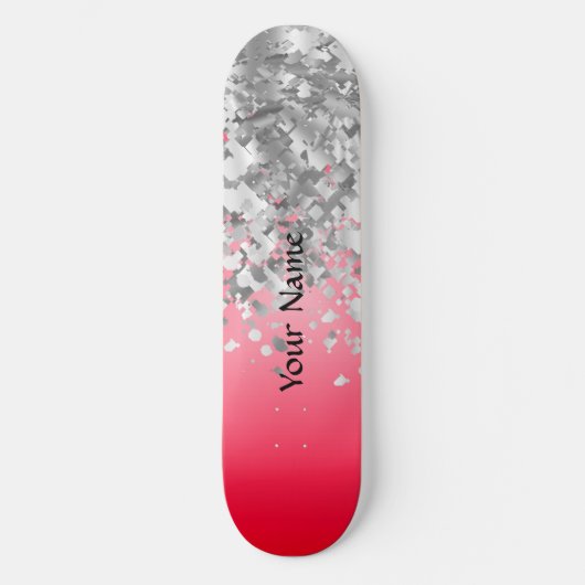 Skateboard Rouge et fausse parties scintillant (Recto)