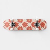 Skateboard Rouge et motif floral de dentelle d'or (Horz)