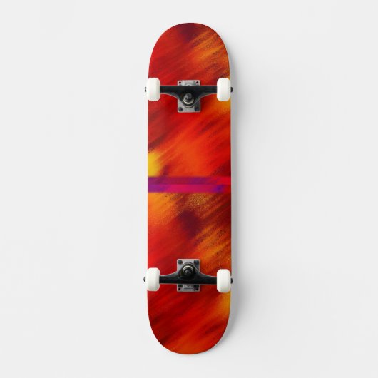 Skateboard rouge et orange (Recto)