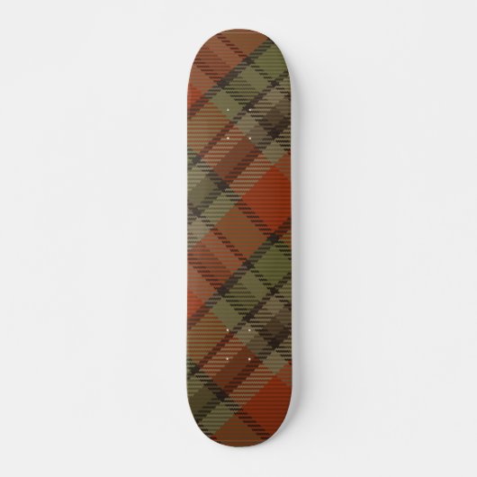 Skateboard Rouge et vert plaid (Devant)
