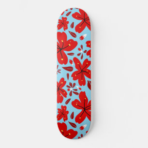 Skateboard Rouge floral