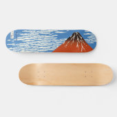 Skateboard Rouge Fuji sud vent clair matin Hokusai ukiyo (Horz)
