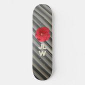 Skateboard Rouge Hibiscus Moderne Smokey Gris Gris (Recto)