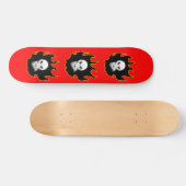 Skateboard Rouge Jaune Noir Blanc Crâne Argent Décès Feu (Horz)