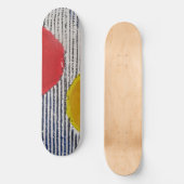 Skateboard Rouge Jaune Soleil Spot Noir Blancs (Recto)