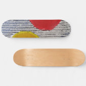 Skateboard Rouge Jaune Soleil Spot Noir Blancs (Horz)