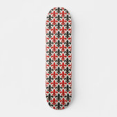Skateboard Rouge noir baroque Fleur de lis Motif Design (Devant)