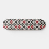 Skateboard Rouge noir blanc géométrique Keffiyeh Motif folklo (Horz)