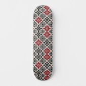 Skateboard Rouge noir blanc géométrique Keffiyeh Motif folklo (Recto)