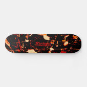 Skateboard Rouge noir blanc jaune Personnalisable (Horz)