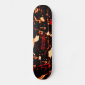 Skateboard Rouge noir blanc jaune Personnalisable (Recto)