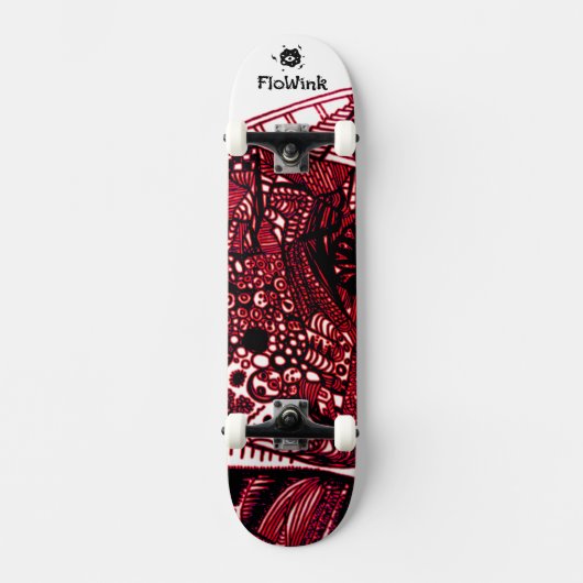 Skateboard Rouge noir cool (Recto)
