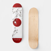 Skateboard Rouge Noir Et Blanc Fleur De Cerisier Rising Nom D (Recto)