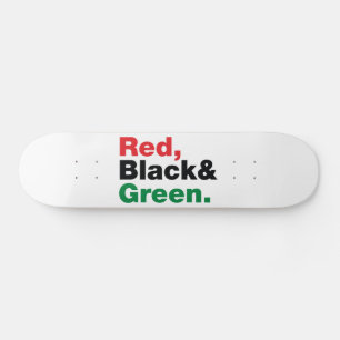 Skateboard Rouge, Noir et Vert.
