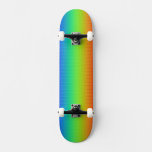 Skateboard Rouge Orange Jaune Vert Bleu Arc-en-ciel Art