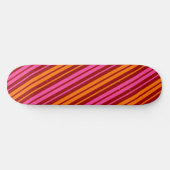 Skateboard Rouge Orange Rose Design à rayures verticales   (Horz)