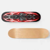 Skateboard Rouge ornement crânien (Horz)