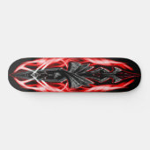 Skateboard Rouge ornement crânien (Horz)