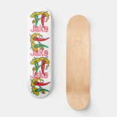 Skateboard rouge poivre vert (Recto)