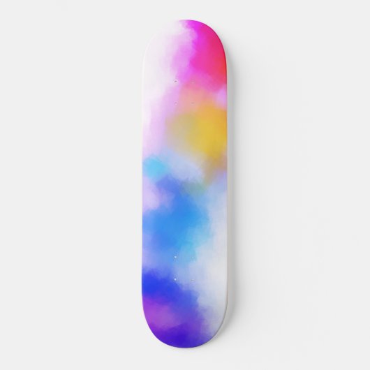 Skateboard Rouge rose Bleu violet Jaune moderne coloré (Recto)
