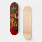 Skateboard Rouge vert moderne Floral Abstrait Art Motif #05 (Recto)
