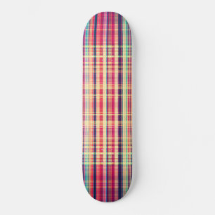 Skateboard Rouge vintage rayures rugueuses motif