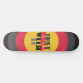 Skateboard Rouler avec elle citation rouge noir jaune (Horz)