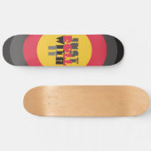 Skateboard Rouler avec elle citation rouge noir jaune (Horz)