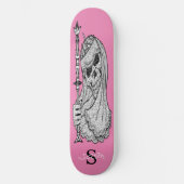 skateboard Roze SMILING GIRLY Skull (Voorkant)