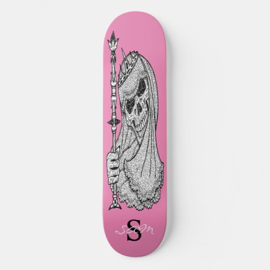 skateboard Roze SMILING GIRLY Skull (Voorkant)