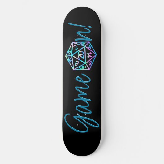 Skateboard RPG Game On | Holo Retro PnP Tabletop Gamer Dice (Recto)