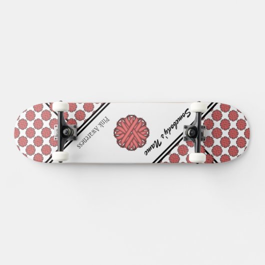 Skateboard Ruban aux fleurs roses par Kenneth Yoncich (Horz)