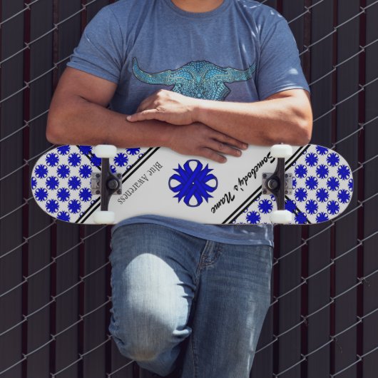 Skateboard Ruban de trèfle bleu par Kenneth Yoncich (Extérieur 3)