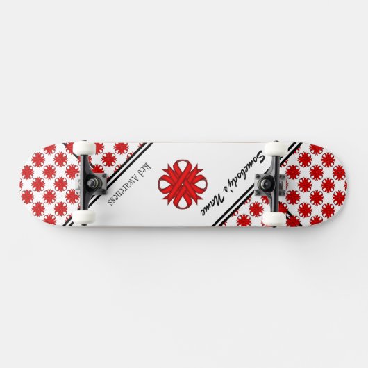 Skateboard Ruban de trèfle rouge par Kenneth Yoncich (Horz)