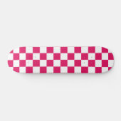 Skateboard Ruby et blanc À damiers Vintage (Horz)