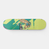 Skateboard Rue Girafe rétro avec casque (Horz)